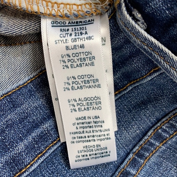 Good American Stagger Hem Bermuda Denim Jean Shorts, Size 6/28, New with Tags - Picture 14 of 16